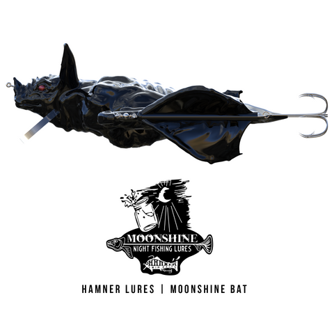 bat shaped fishing lure Hamner Baits Moonshine Bat – Mongo Fin Boxes